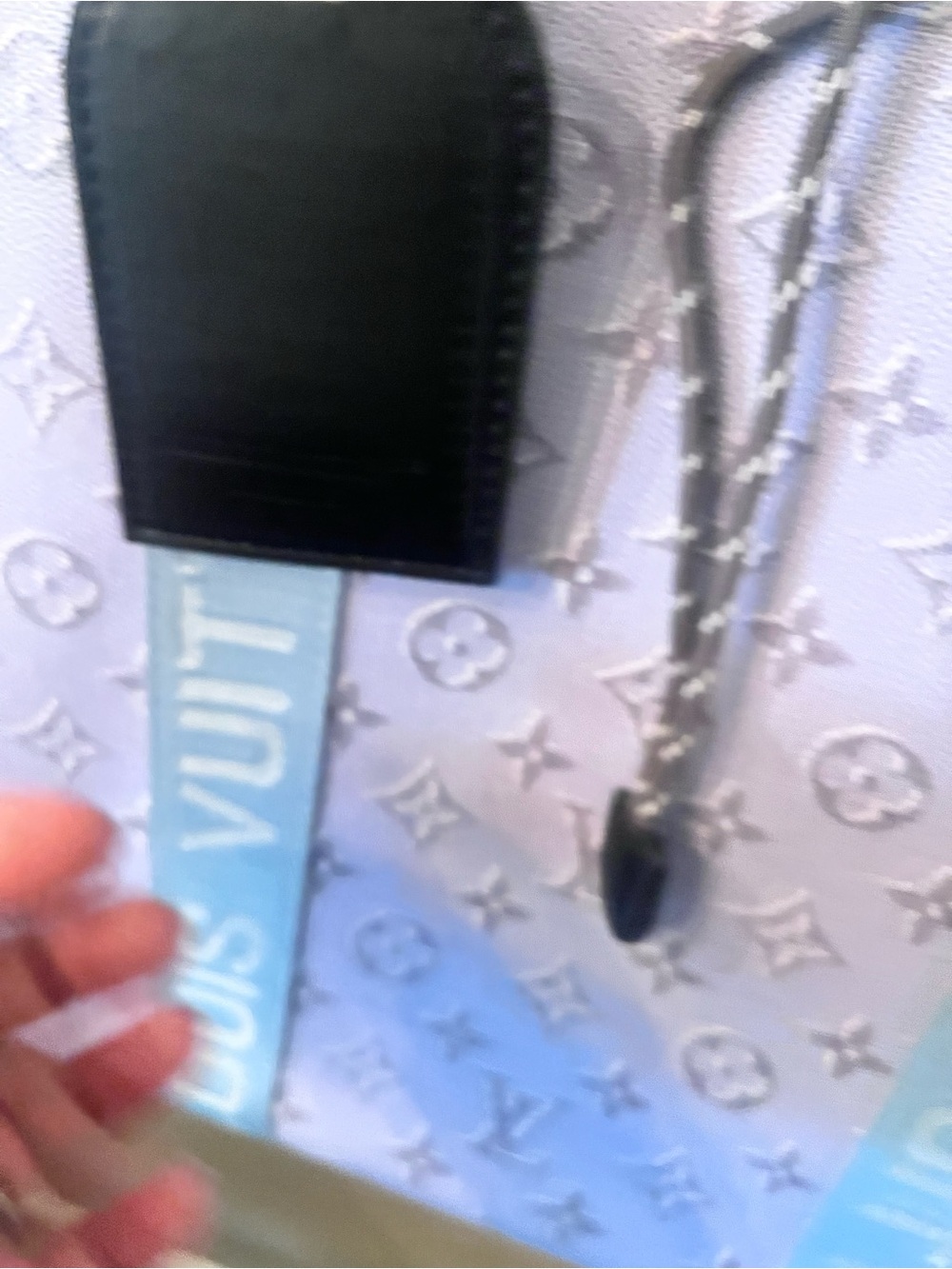 Louis Vuitton look a like Lavender Monogram Tote with Light Blue Straps - Picture 5 of 12